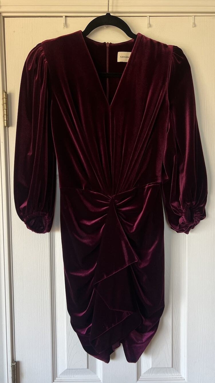 New Alexandre Vauthier Red Mini Velvet Dress Size 2 XS 34